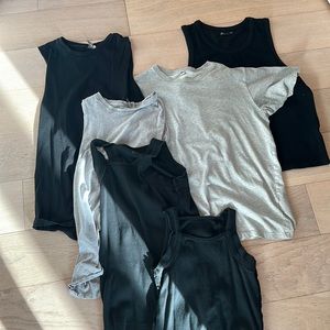 Lot of 6 men’s medium shirts - 5 tank tops, 1 shirt. Some h&m, Uniqlo, &other